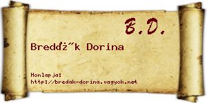Bredák Dorina névjegykártya